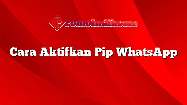 Cara Aktifkan Pip WhatsApp