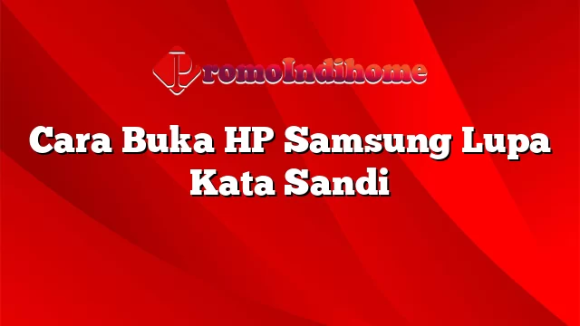 Cara Buka HP Samsung Lupa Kata Sandi