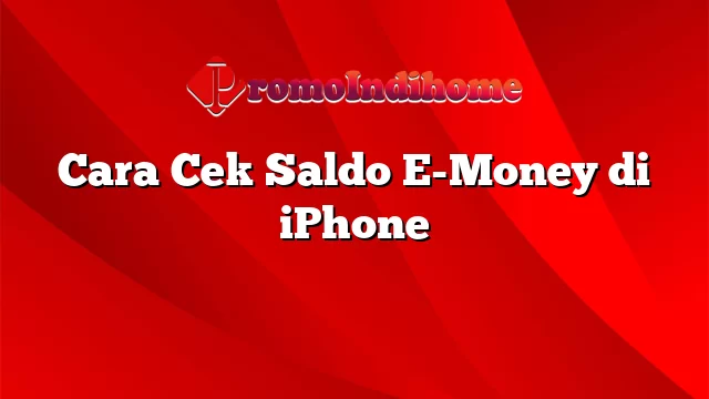 Cara Cek Saldo E-Money di iPhone