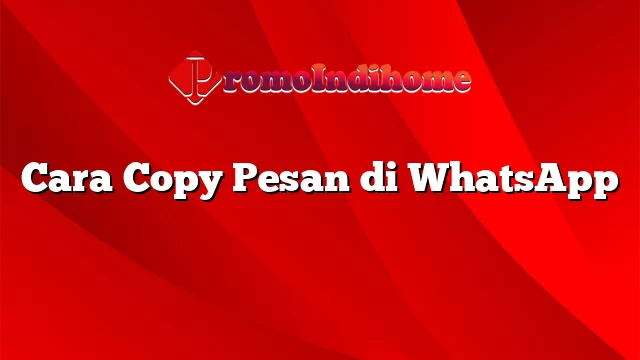 Cara Copy Pesan di WhatsApp