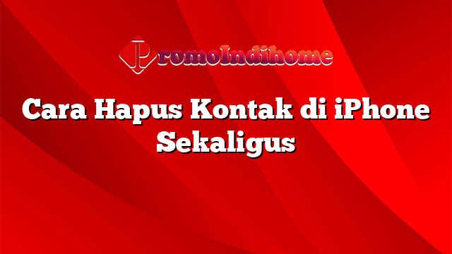 Cara Hapus Kontak di iPhone Sekaligus