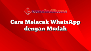 Cara Melacak WhatsApp dengan Mudah