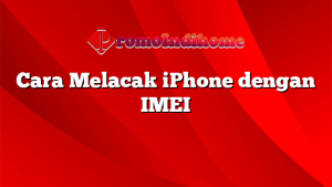Cara Melacak iPhone dengan IMEI