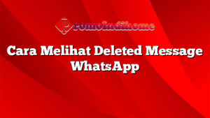 Cara Melihat Deleted Message WhatsApp