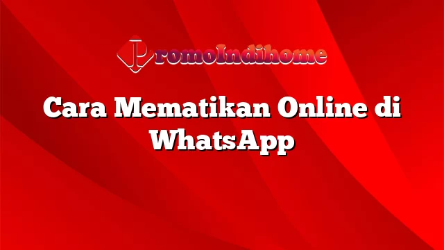 Cara Mematikan Online di WhatsApp