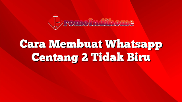 Cara Membuat Whatsapp Centang 2 Tidak Biru