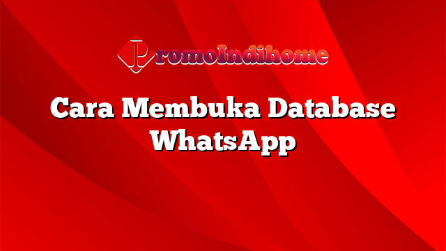 Cara Membuka Database WhatsApp