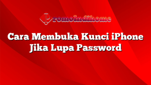 Cara Membuka Kunci iPhone Jika Lupa Password