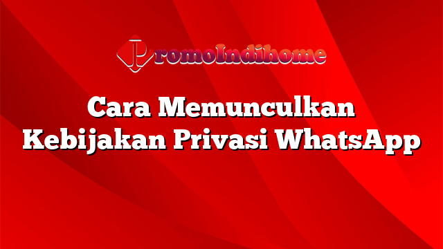 Cara Memunculkan Kebijakan Privasi WhatsApp