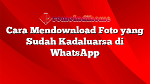 Cara Mendownload Foto yang Sudah Kadaluarsa di WhatsApp