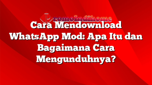 Cara Mendownload WhatsApp Mod: Apa Itu dan Bagaimana Cara Mengunduhnya?