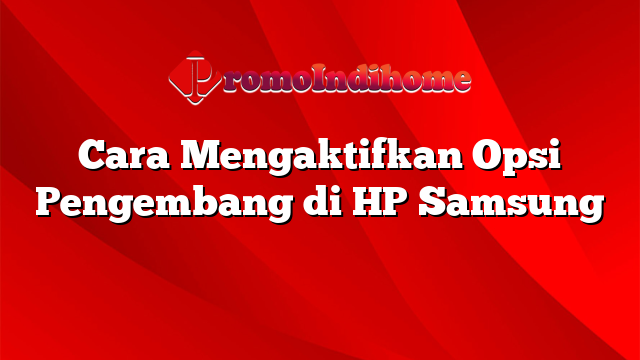 Cara Mengaktifkan Opsi Pengembang di HP Samsung