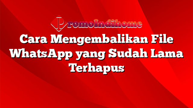Cara Mengembalikan File WhatsApp yang Sudah Lama Terhapus