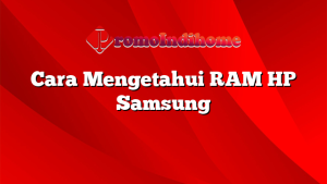 Cara Mengetahui RAM HP Samsung