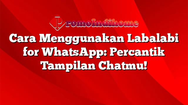 Cara Menggunakan Labalabi for WhatsApp: Percantik Tampilan Chatmu!