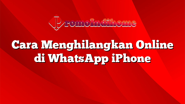 Cara Menghilangkan Online di WhatsApp iPhone