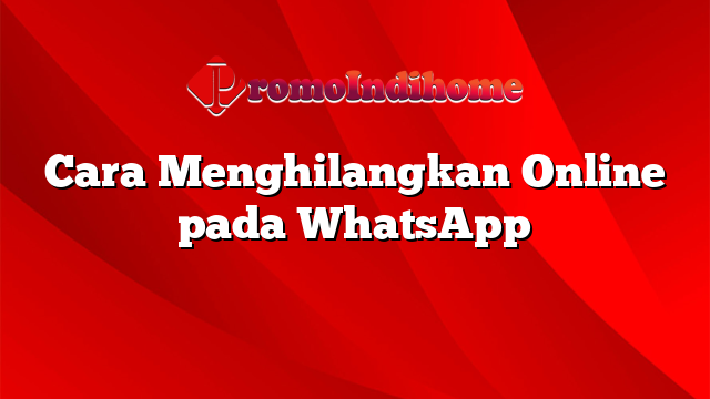 Cara Menghilangkan Online pada WhatsApp