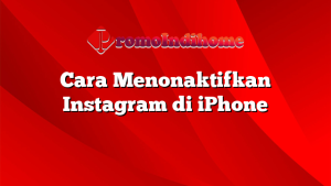 Cara Menonaktifkan Instagram di iPhone