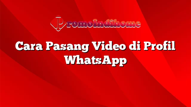 Cara Pasang Video di Profil WhatsApp