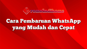 Cara Pembaruan WhatsApp yang Mudah dan Cepat