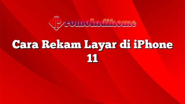 Cara Rekam Layar di iPhone 11