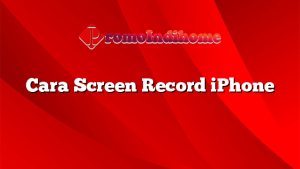 Cara Screen Record iPhone