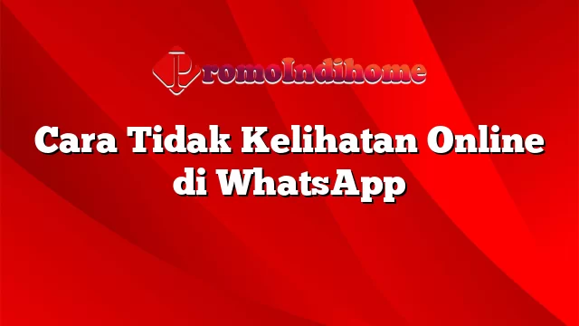 Cara Tidak Kelihatan Online di WhatsApp
