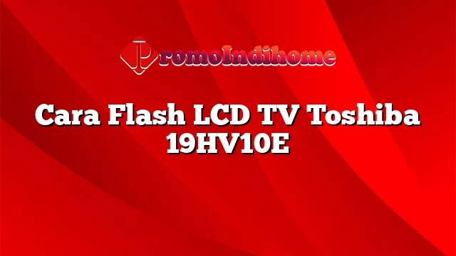 Cara Flash LCD TV Toshiba 19HV10E