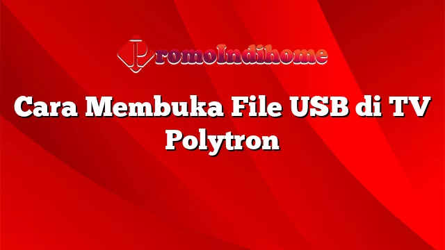 Cara Membuka File USB di TV Polytron