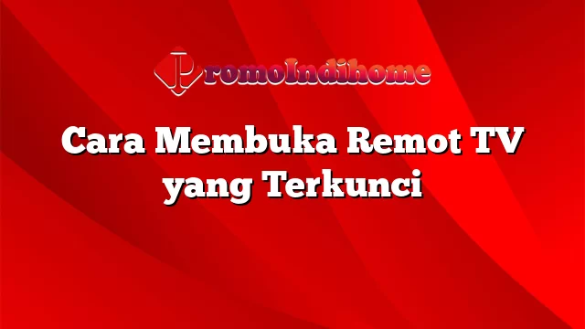 Cara Membuka Remot TV yang Terkunci