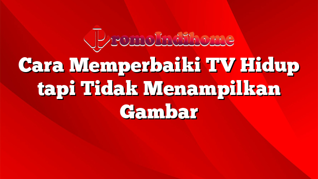 Cara Memperbaiki TV Hidup tapi Tidak Menampilkan Gambar