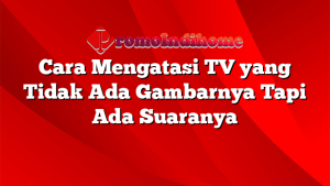 Cara Mengatasi TV yang Tidak Ada Gambarnya Tapi Ada Suaranya