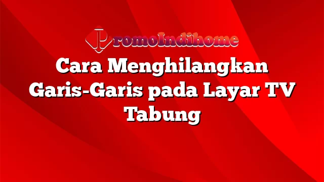 Cara Menghilangkan Garis-Garis pada Layar TV Tabung