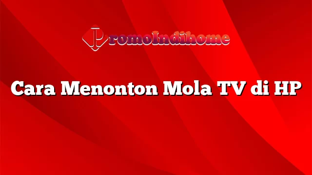 Cara Menonton Mola TV di HP