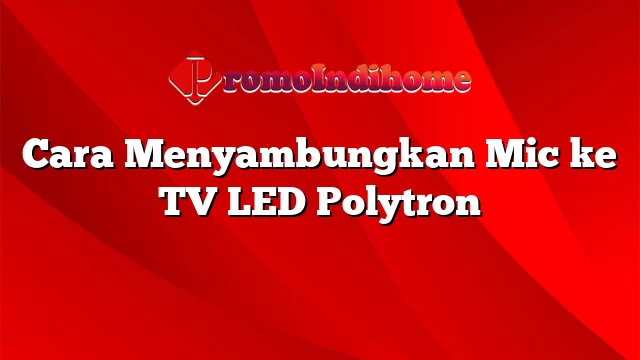 Cara Menyambungkan Mic ke TV LED Polytron