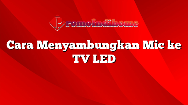 Cara Menyambungkan Mic ke TV LED