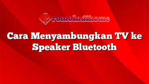 Cara Menyambungkan TV ke Speaker Bluetooth