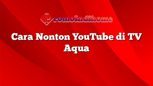 Cara Nonton YouTube di TV Aqua