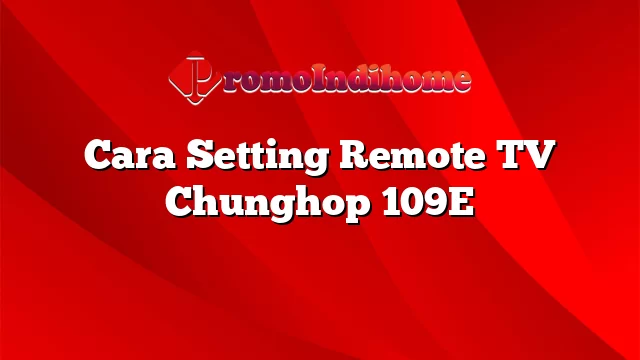 Cara Setting Remote TV Chunghop 109E