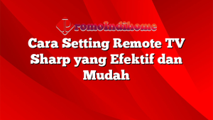 Cara Setting Remote TV Sharp yang Efektif dan Mudah
