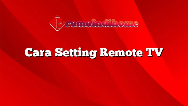 Cara Setting Remote TV