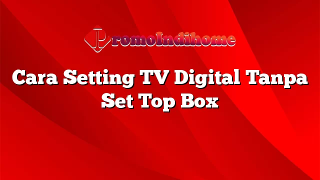 Cara Setting TV Digital Tanpa Set Top Box