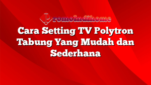 Cara Setting TV Polytron Tabung Yang Mudah dan Sederhana