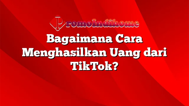 Bagaimana Cara Menghasilkan Uang dari TikTok?