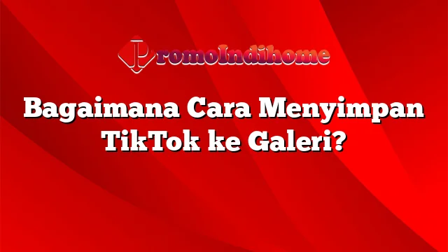 Bagaimana Cara Menyimpan TikTok ke Galeri?