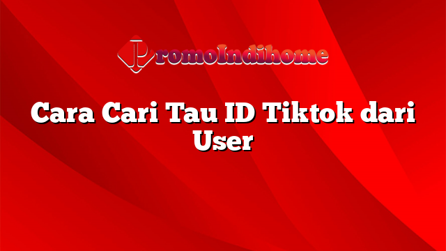 Cara Cari Tau ID Tiktok dari User