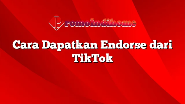 Cara Dapatkan Endorse dari TikTok