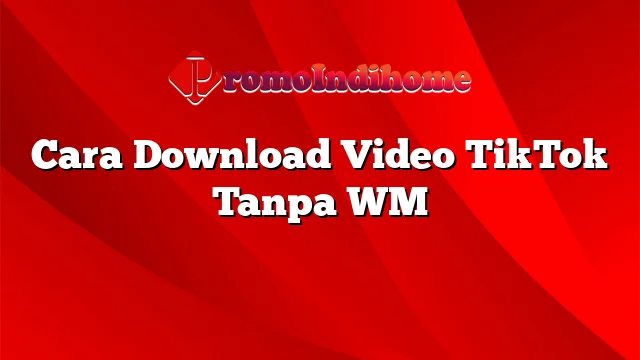 Cara Download Video TikTok Tanpa WM