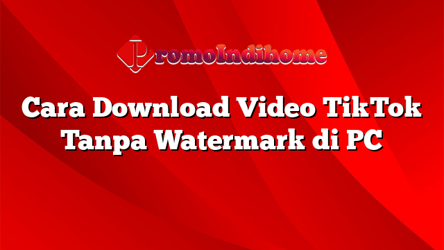 Cara Download Video TikTok Tanpa Watermark di PC