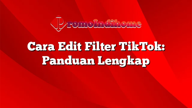 Cara Edit Filter TikTok: Panduan Lengkap
